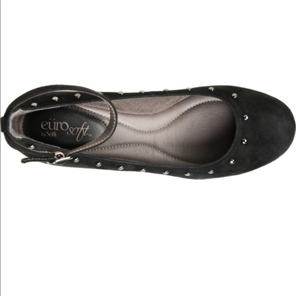 EuroSoft by Sofft Devi Black Suede Studded Block Heel Pumps 8 - Picture 3 of 9